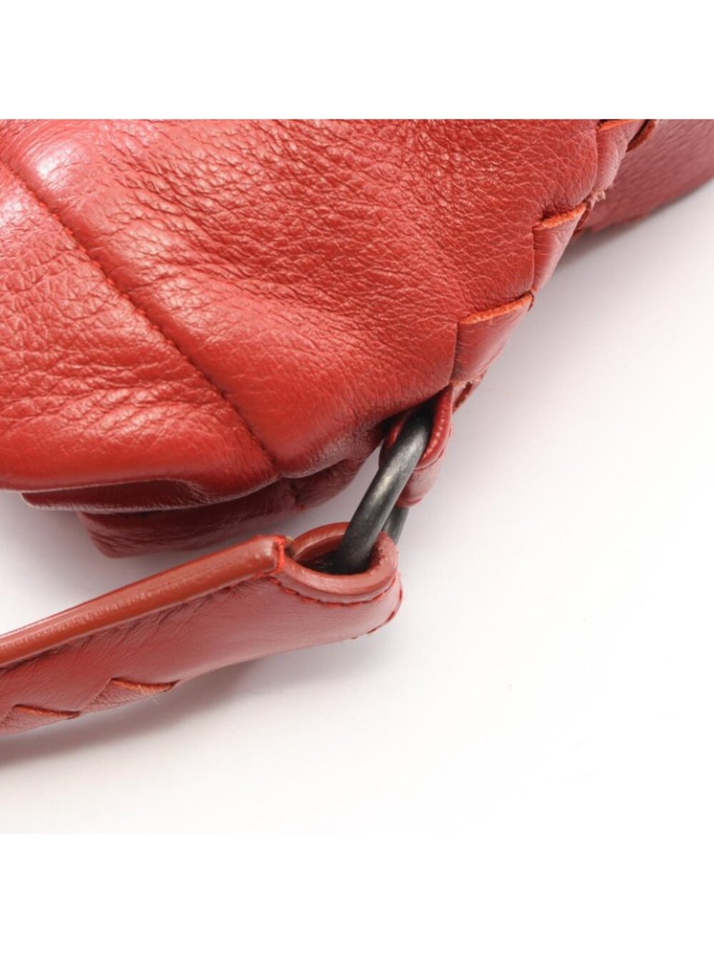 Bottega Veneta Intrecciato Drawstring Red Leather Bucket - Picture 6 of 7
